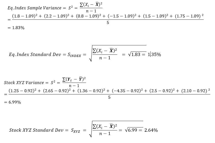 Calculate Variance and Standard Deviation
